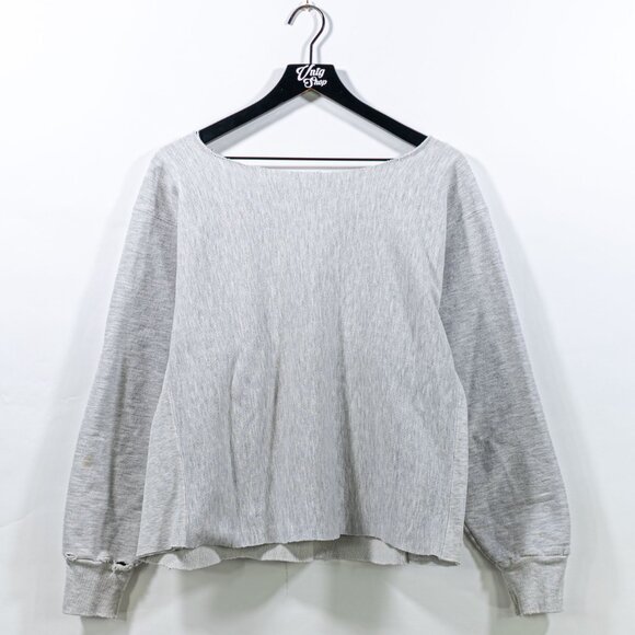 Princeton University Weave Sweatshirt VTG Large Chopped Cropped - Picture 2 of 15